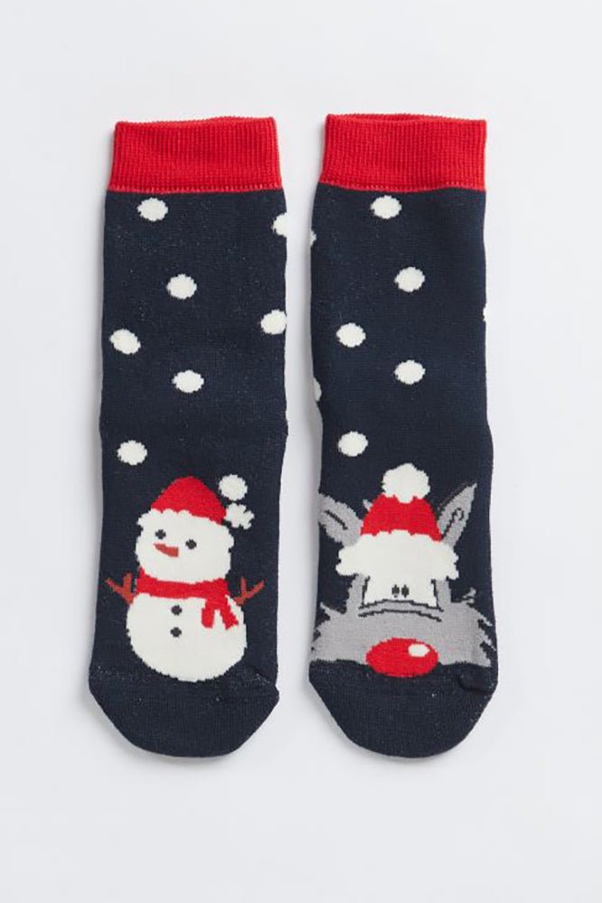 CALZE UOMO BLU 6477 NATALE HAPPY PEOPLE